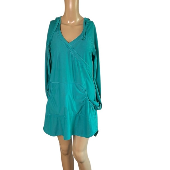 Athleta Other - Athleta hoodie dress,  turquoise ,med ,lightweight ,athleisure